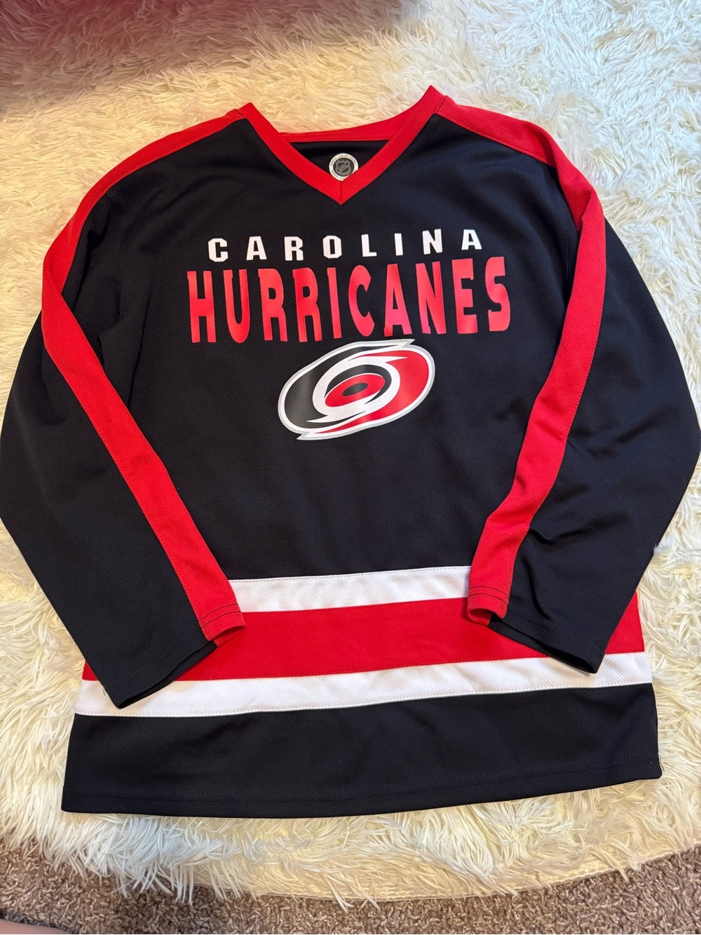Carolina Hurricanes Youth Black & Red Pullover Jersey